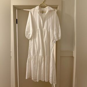 Anthropologie Maeve White Eyelet Bettina Dress